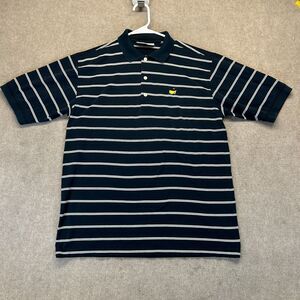 Augusta National Golf Shop Polo Shirt Men Medium Striped Faded Black y2k Masters